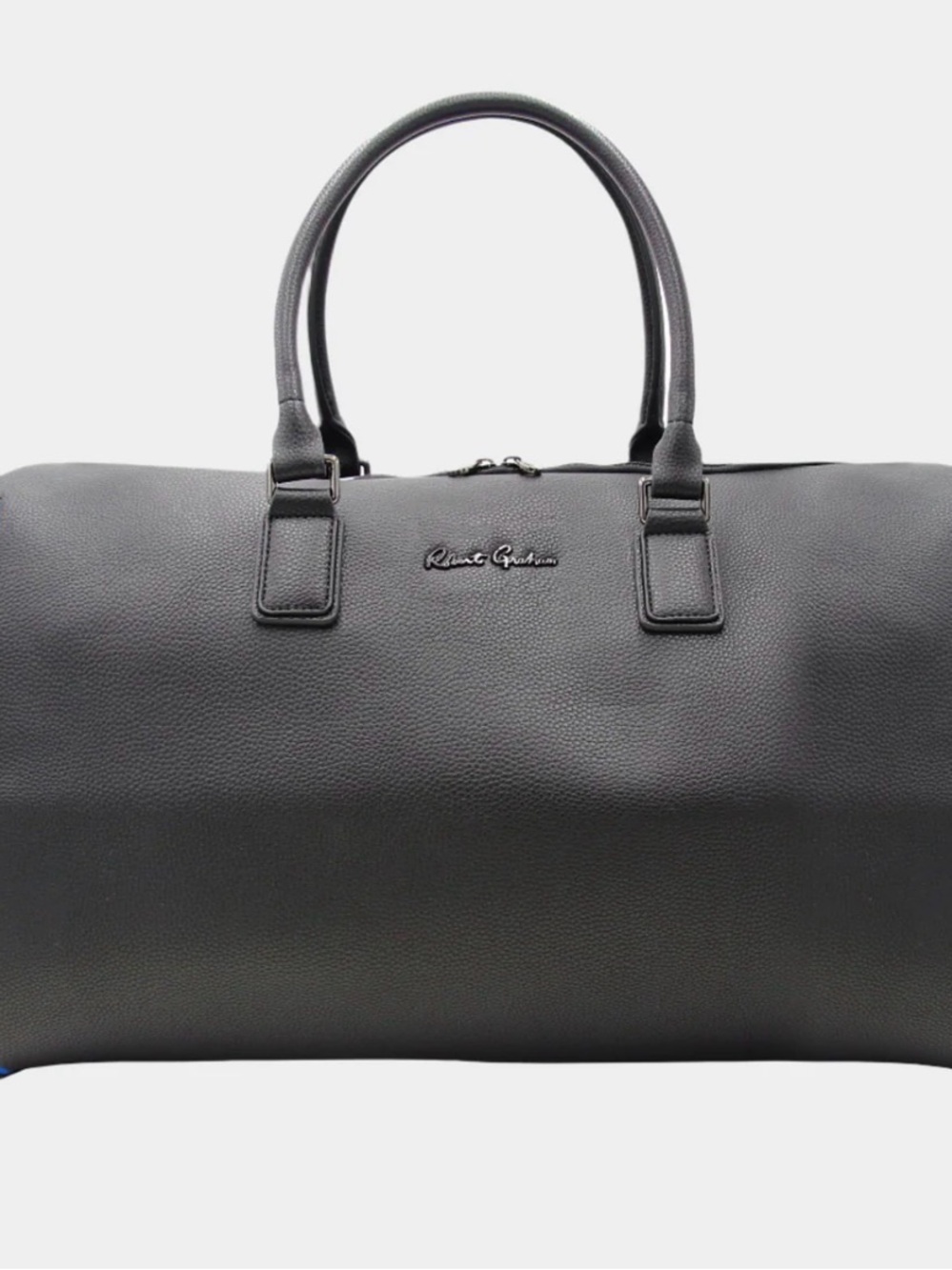 Robert Graham Black Leather Weekender Convertible Duffel Bag